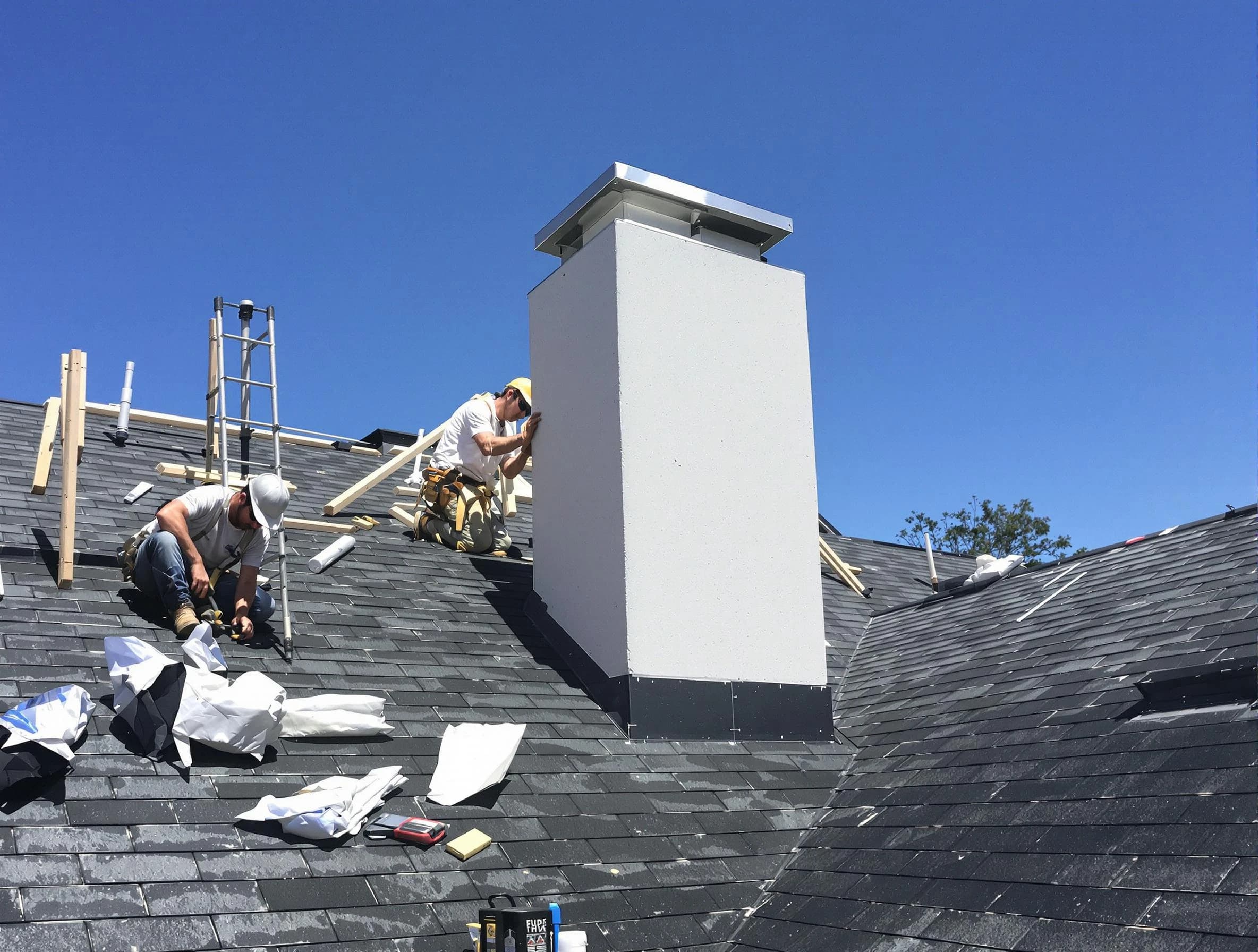 Parker Chimney Sweep crew installing a new chimney in Parker, CO