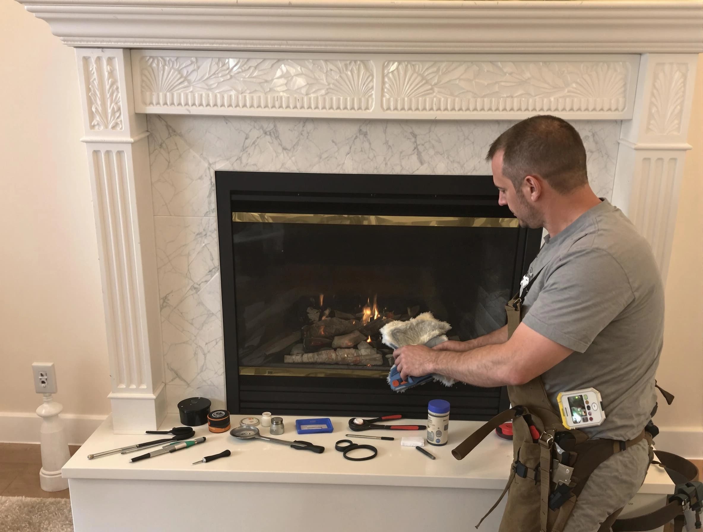 Parker Chimney Sweep performing fireplace maintenance in Parker, CO