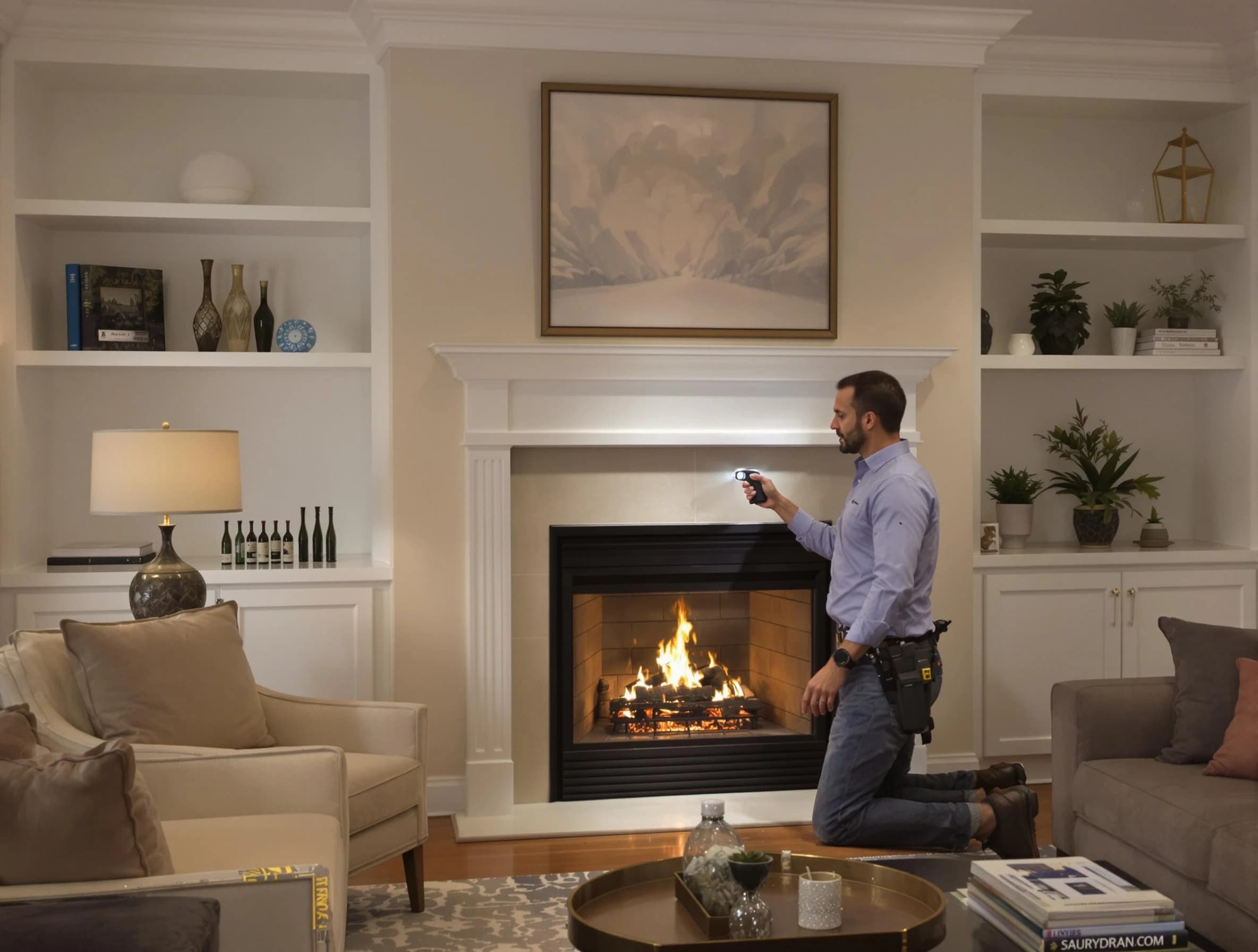 Parker Chimney Sweep conducting a fireplace safety inspection in Parker, CO