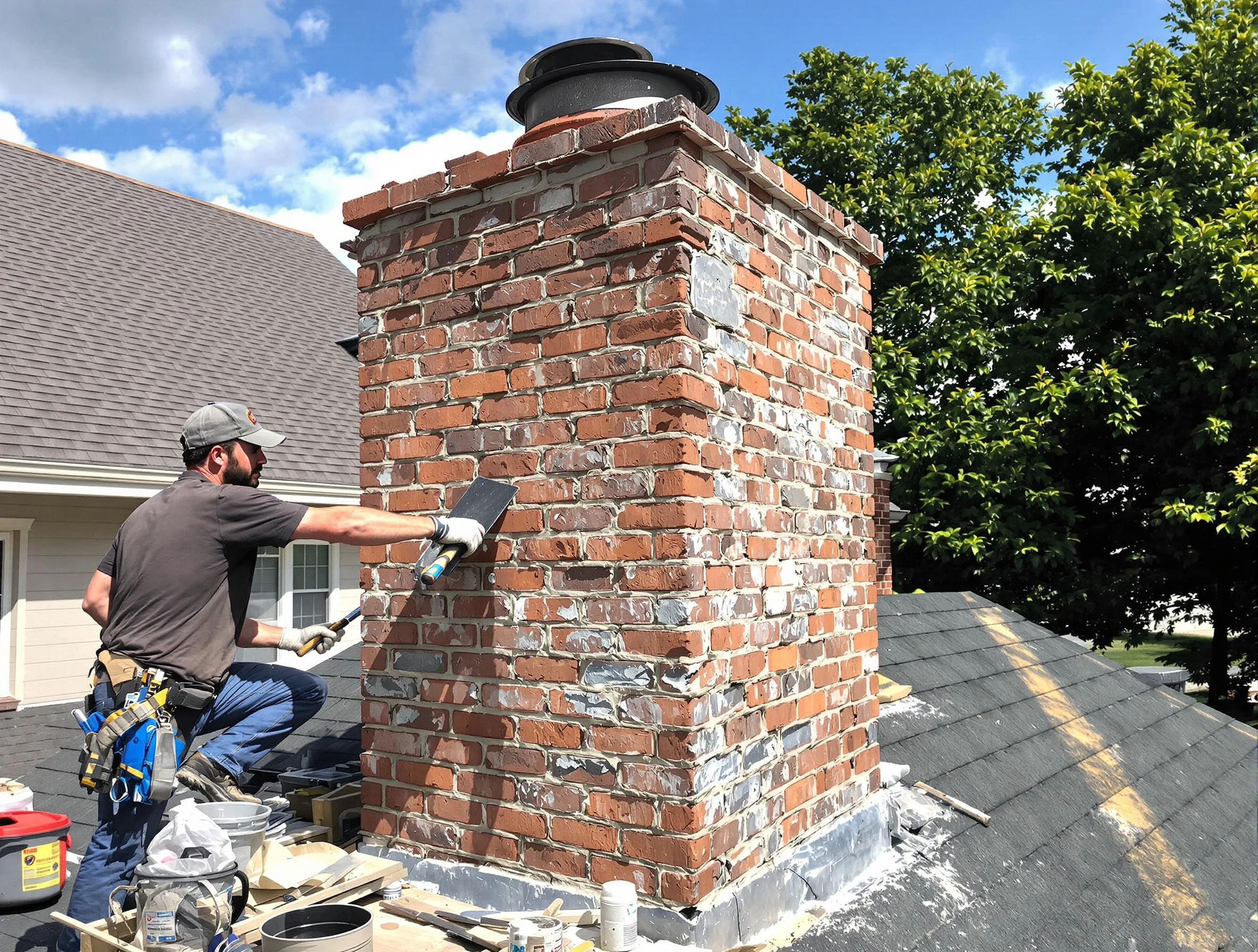 Completed chimney rebuild by Parker Chimney Sweep in Parker, CO