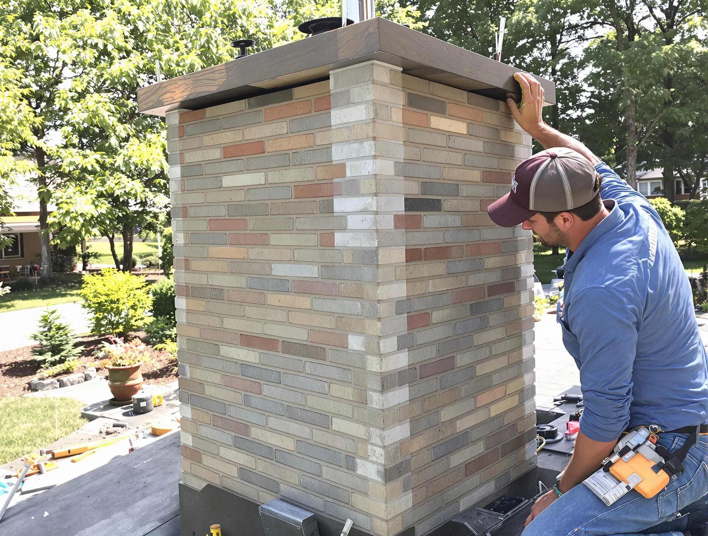 Parker Chimney Sweep completing a modern chimney remodel in Parker, CO