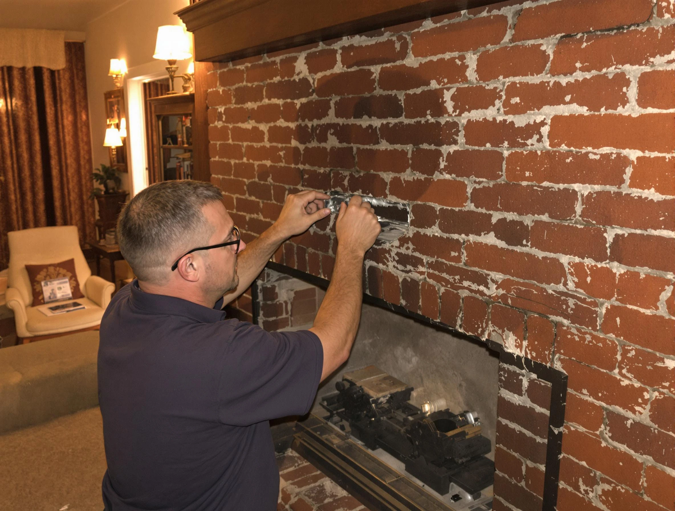 Parker Chimney Sweep expert fixing a fireplace in Parker, CO